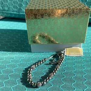 Brand New! MICHAEL Michael Kors adjustable beaded bracelet with rhinestone pave.